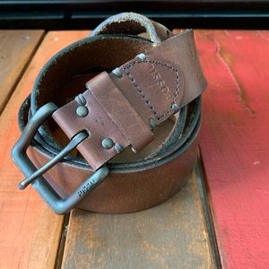 Men’s Fossil Belt Brown Genuine Leather Sz 44